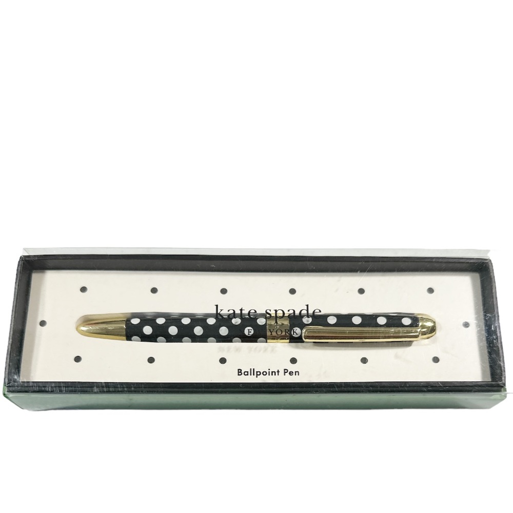 NEW ♠️ Kate Spade ♠️ TO-DO LIST White Polka Dot Ballpoint Pen 🖊️